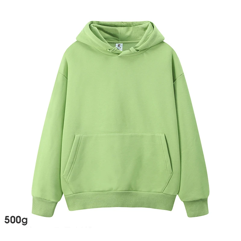 

Sweatshirt Heavy Weight Thick 500G Pure Color Hoodie Autumn New Fashion Trend Pullover Printing Men Clothing Large Size S-3XL