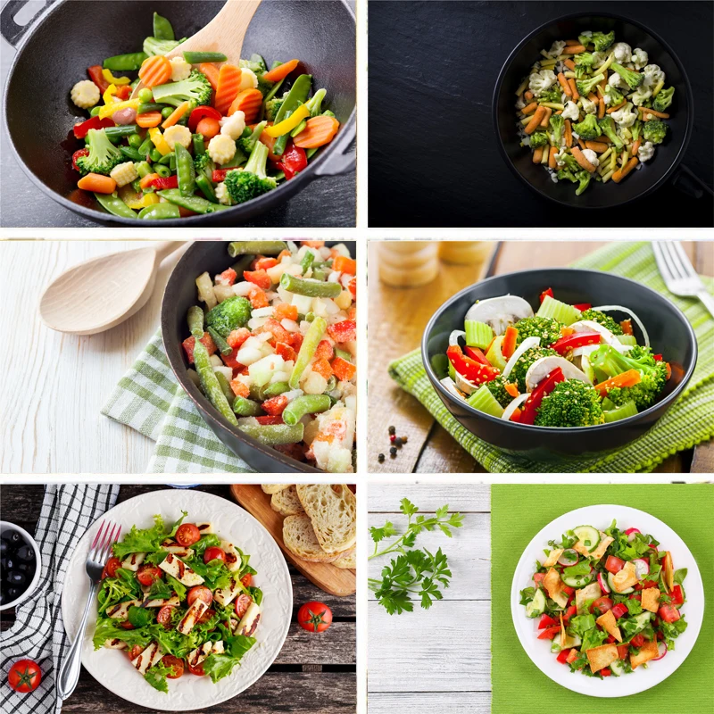 Фон для фотостудии Nitree с изображением салата и овощей Виниловый фон фотосъемки