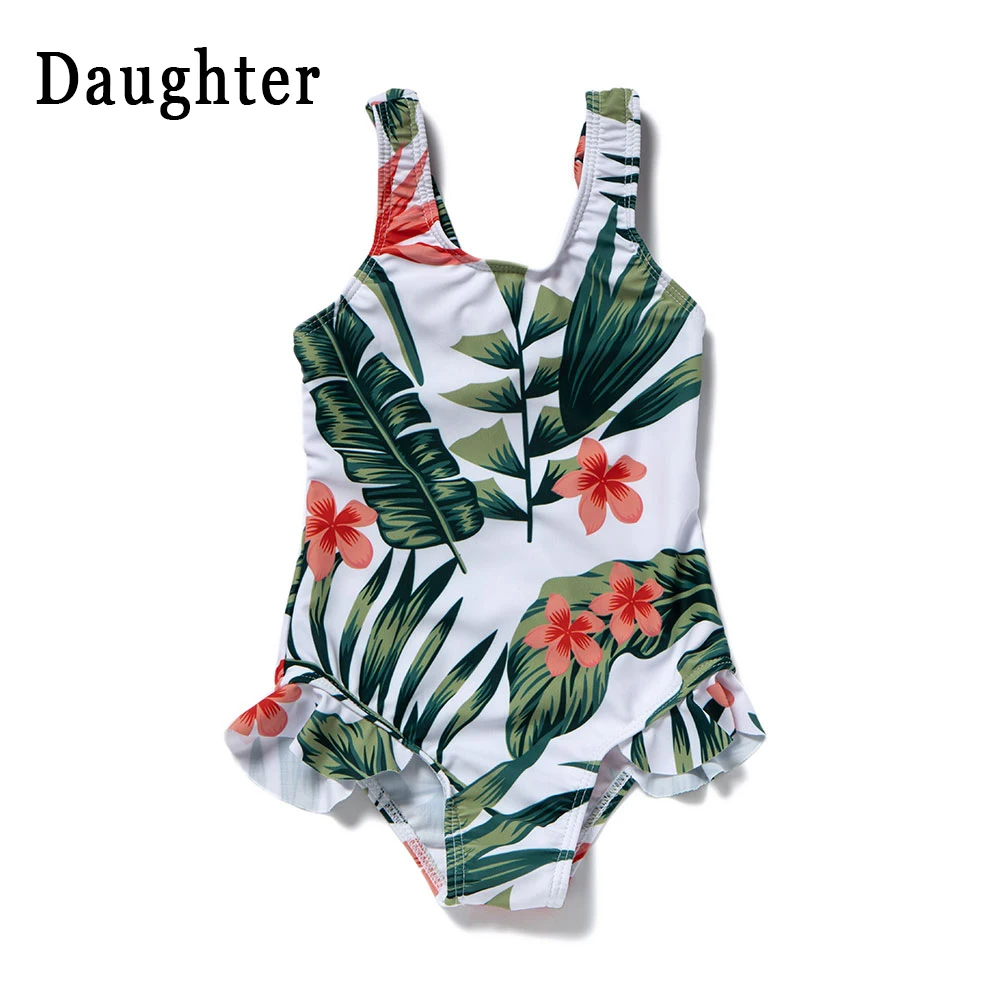 Женский слитный купальник ZAFILLE семейный пляжные шорты с зелеными листьями для