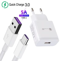 for samsung galaxy s9 a71 xiaomi 10 redmi note 7 8 9s huawei p30 pro phone charger qc 3 0 usb fast adapter 5a usb type c cable