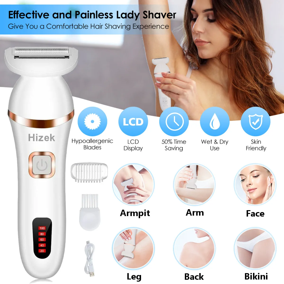 

Бритва электробритва Wet & Dry 3 в 1 для безболезненного удаления волос в бикини