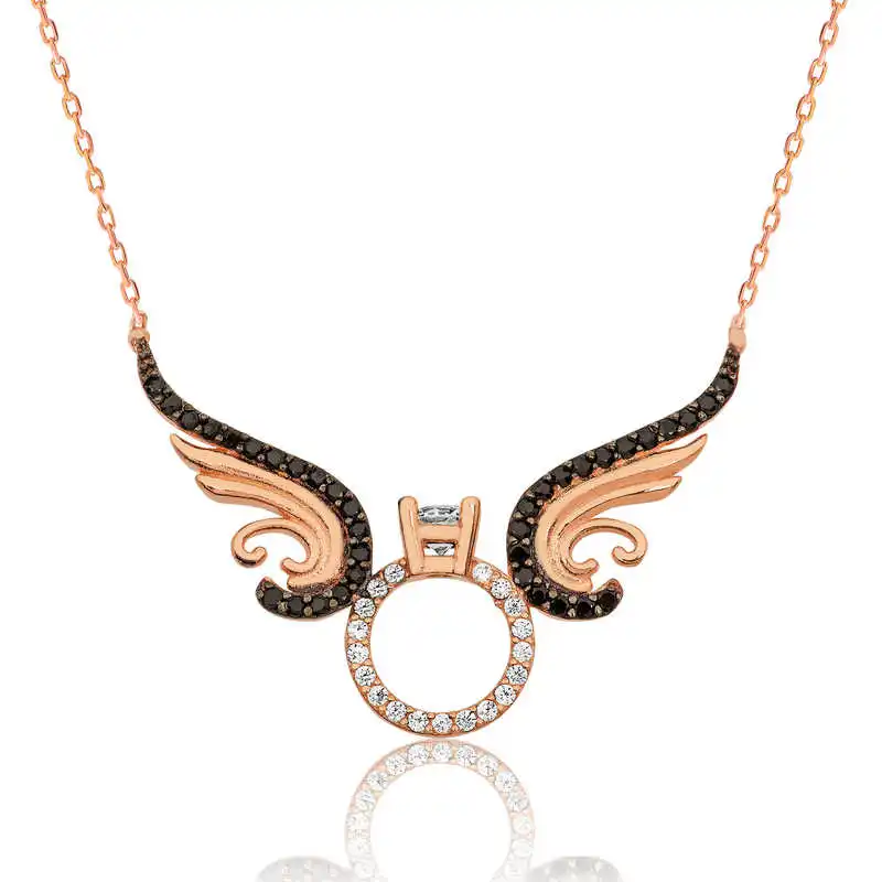 

Real Silver 925 Jewelry Silver Single Stone Angel Lady Necklace