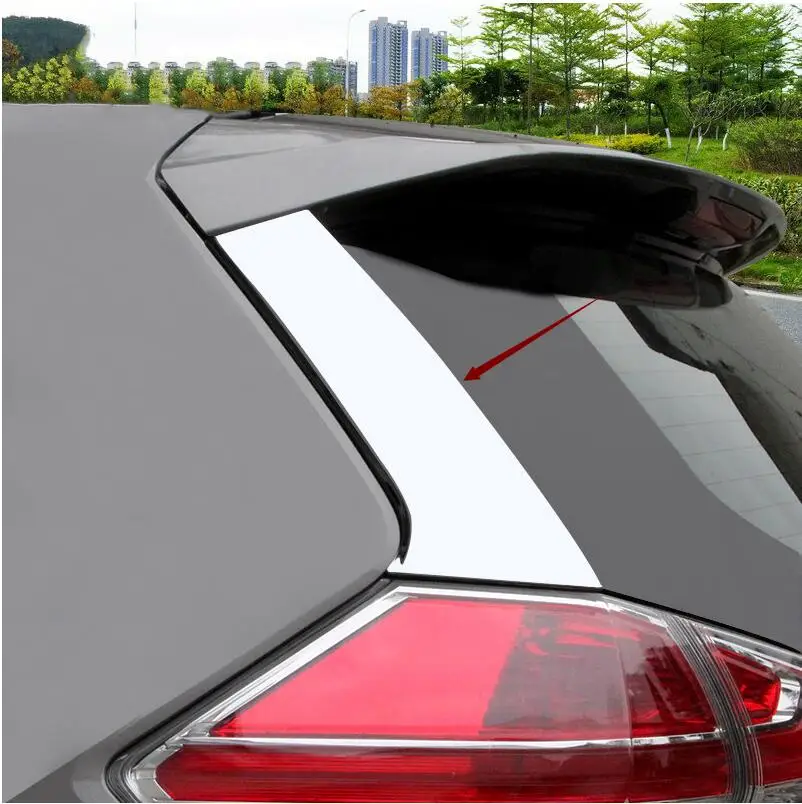 

For Nissan Rogue x-Trail t32 2014 2015 2016- 2019 Chrome Rear Window Spoiler Side Pillar Post Cover Trim Molding Stainless 2pcs