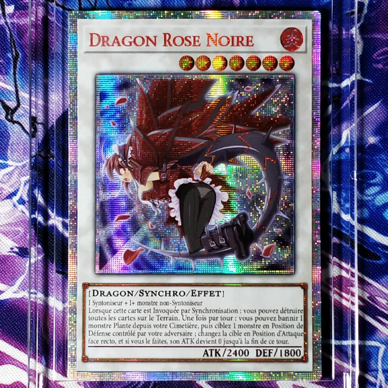 Yu Gi Oh французский Черный Розовый дракон DIY Красочные игрушки хобби Коллекционная