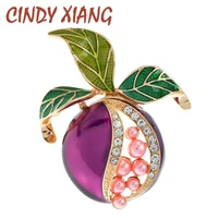 cindy xiang new enamel fruit brooch pins for girls and women party sweater suit scarf rhinestone pomegranate brooches jewelry