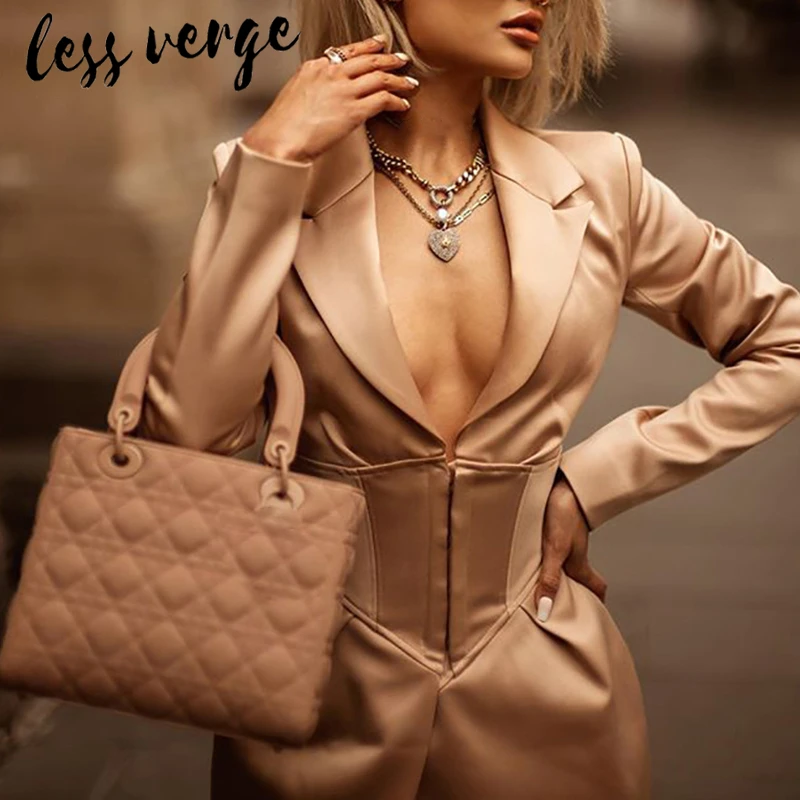 Lessverge, элегантное, с v-образным вырезом, цвета хаки, вечерние, для клуба, сексуальное платье, корсет, атлас, короткое платье, balzer, для женщин, осень, зима, для офиса, винтажное платье