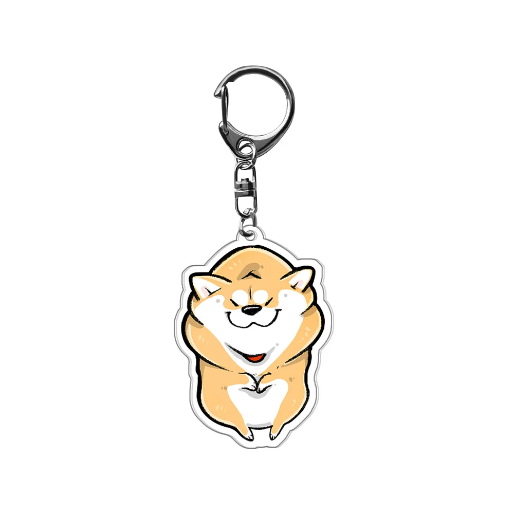 Брелок для ключей в машину с японской собакой Сиба ину акриловый мультяшный