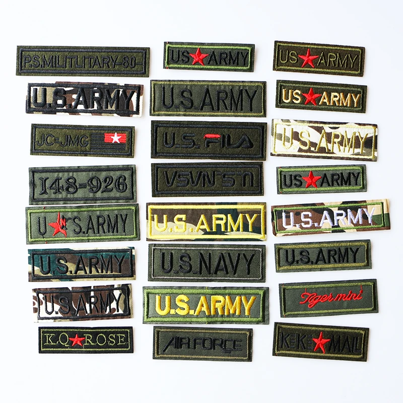 

U S Army Military Rank Tactical Morale icon Embroidered Applique Patches For DIY Iron on Badges Stickers on backpack,the clothes