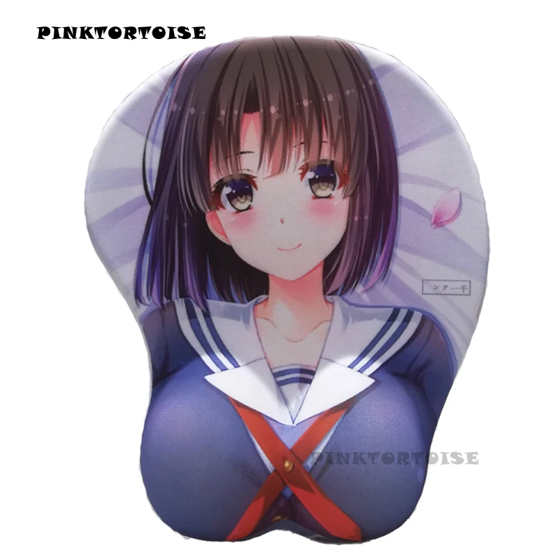 

PINKTORTOISE Anime Megumi Kato 3D Non-slip 3D Cute Mouse Pad Silicone Wrist Rest Anime Sexy Girl Soft Mouse Pad