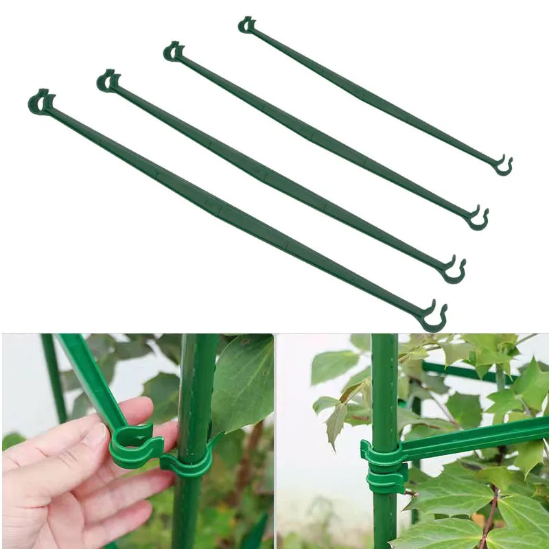 

10Pcs Gardening Pillar Fixed Connector Plant support Stake Connecting Rod Greenhouse Plastic Fixed Connecting Rod