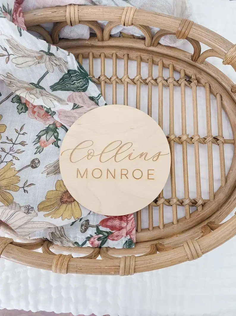 Детский Знак имени выгравированный деревянный знак надпись с розами декор для