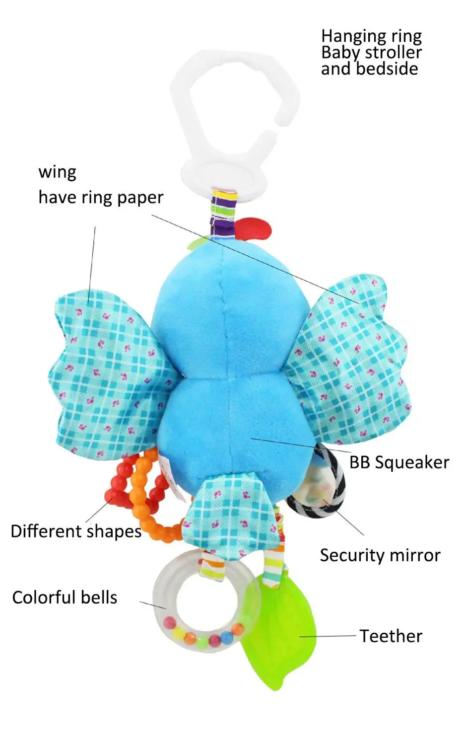Детская коляска подвесная игрушка плюшевое животное мягкая кровать погремушки