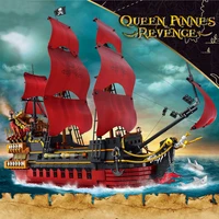 creative expert ideas pirate ship queen annes revenge pirate ship caribbeans dk6002 3694pcs moc bricks model building blocks
