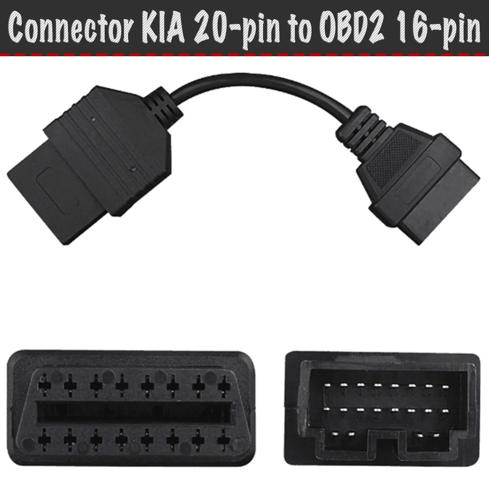 Диагностический кабель переходник с KIA 20 pin на OBD2 16 коннектор адаптер разъём