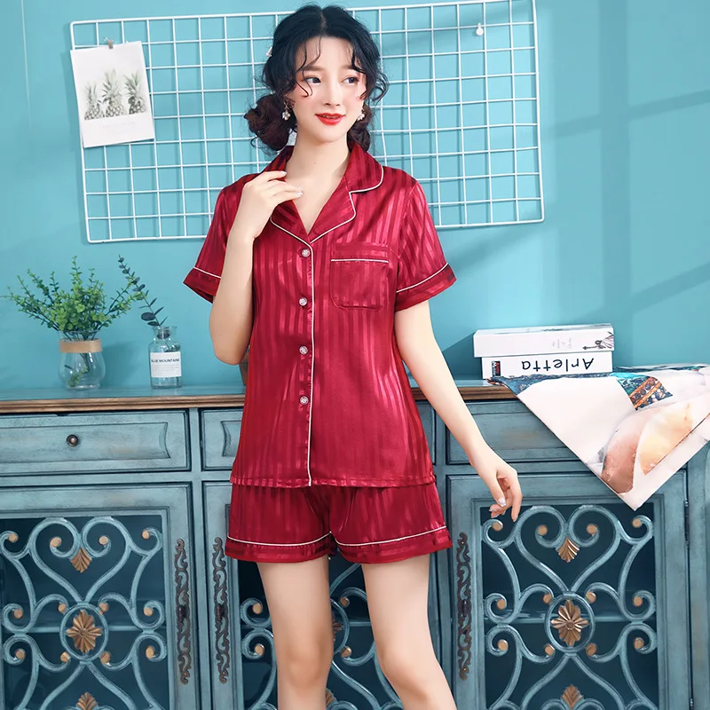 Лето 101 шорты в узкую полоску для пар с коротким рукавом домашнее обслуживание