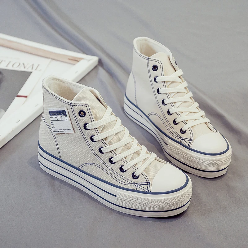 

2020 Autumn Platform Authentic Classic canvas shoes womem's High Top Vulcanize Shoes Designer Athletic leisure Sneakers new