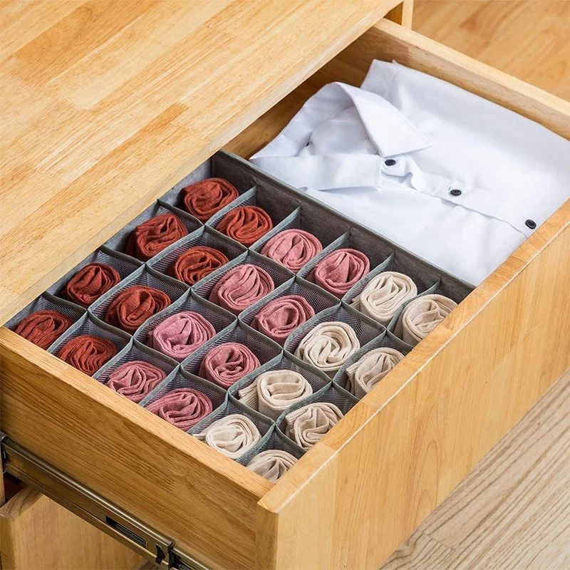 

4 комплекта носков для шкафа Органайзер разделитель ящика, 24 ячейки складной шкаф Органайзер Ящики для хранения нижнего белья
