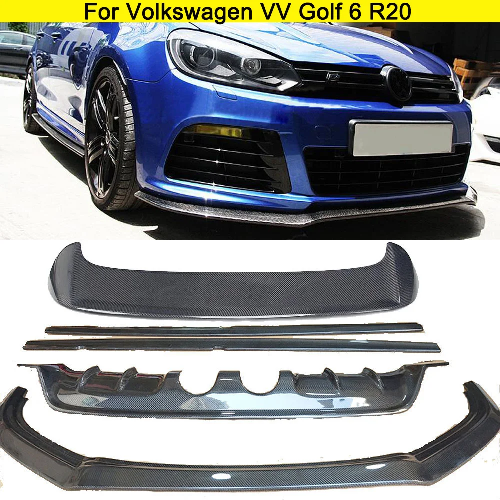 Golf 6 R20 углеродного волокна Набор для всего тела VW VI MK6 2012-2014 задний диффузор
