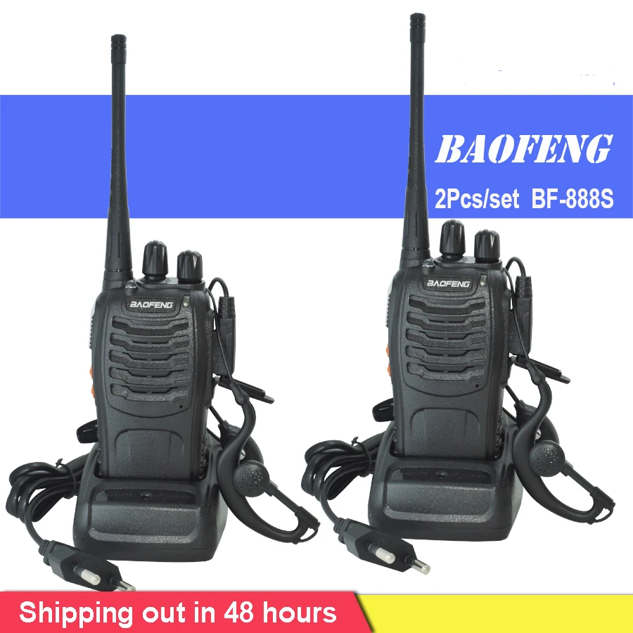 

2Pcs/set baofeng BF-888S Walkie Talkie Portable radio station BF888s 5W BF 888S Comunicador Transmitter Transceiver radio set