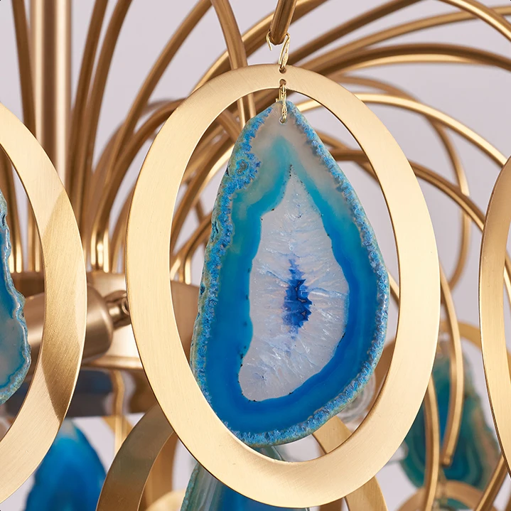 Современные люстры Роскошный Агат Подвеска светильник E14 творческая Синая