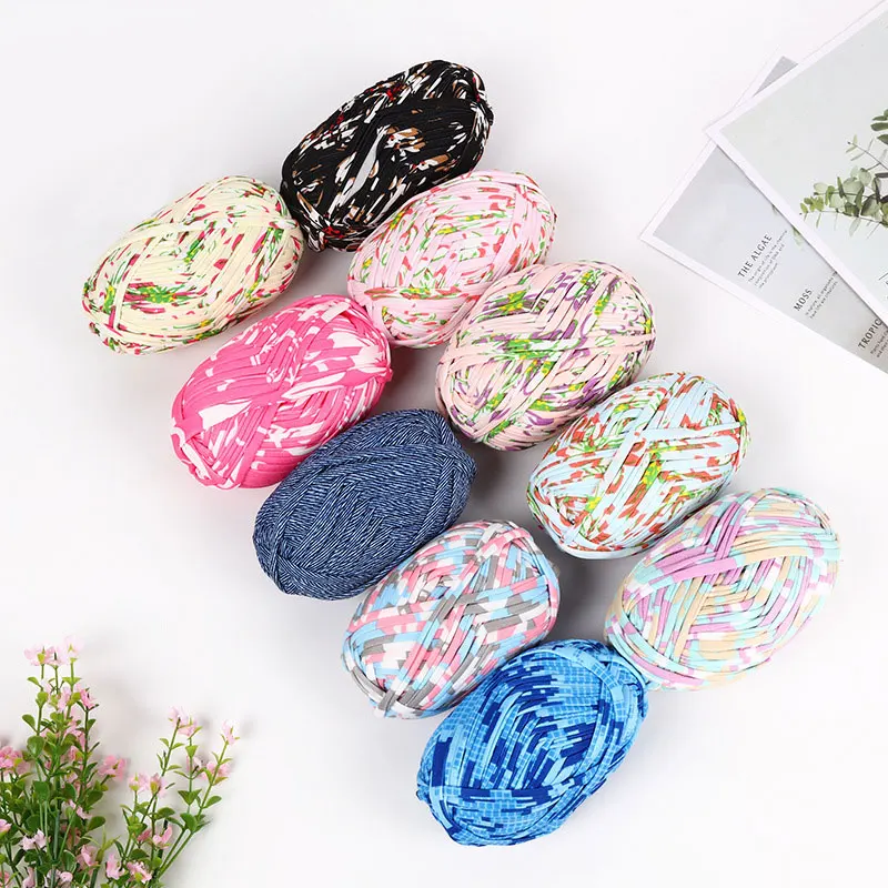 100 г/шарик Толстая цветная полоса из окрашенной ткани в разрезы нить для