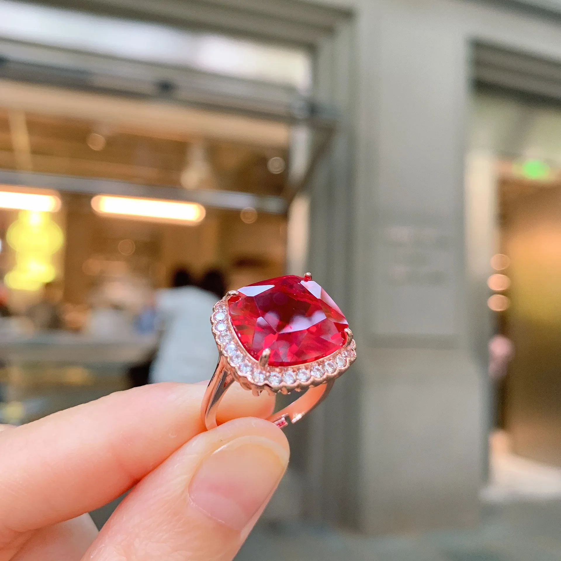 

QTT Luxury 925 Sterling Silver Ring Classic Style 14*14 AAA CZ Jewelry Ring Wedding Party Anniversary Ring For Women