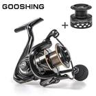 Двойная Рыболовная катушка GOOSHING, катушка для спиннинга с металлической шпулей 13 + 15.5:1 шарикоподшипник, макс. нагрузка 8 кг, спиннинговая катушка