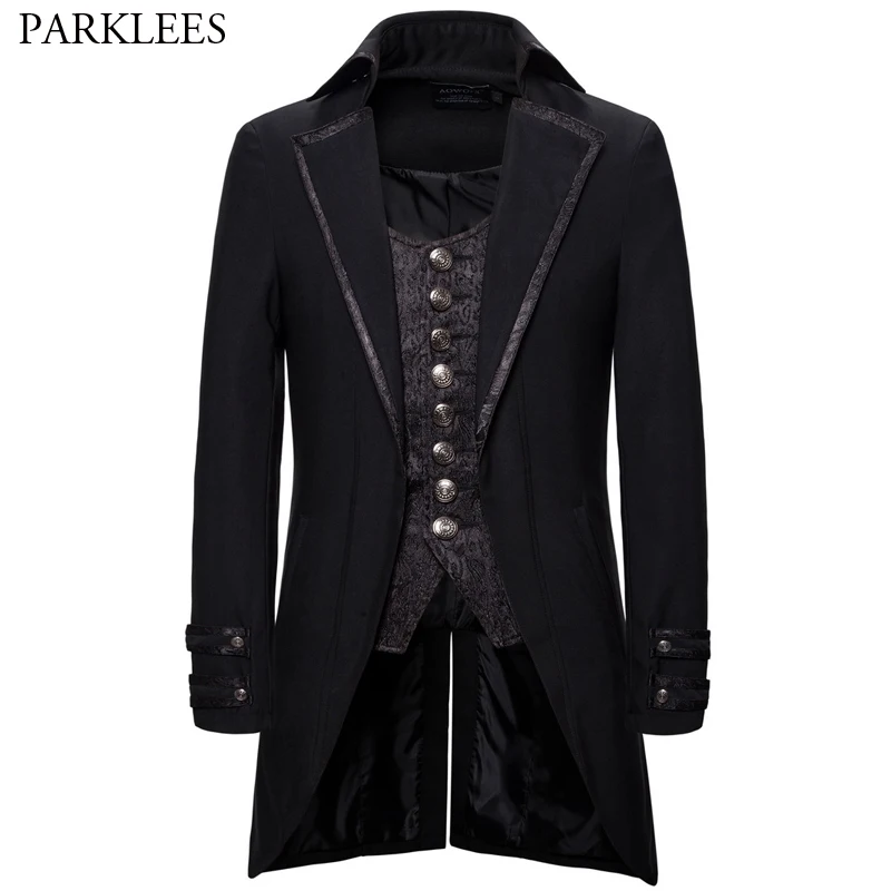 Мужской костюм в стиле ретро пиджак с отворотом имитация двух предметов