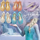 Лето 2021, пляжные сандалии, детская одежда для косплея на Хэллоуин, обувь с блестками для снега, Детский костюм принцессы для ролевых игр