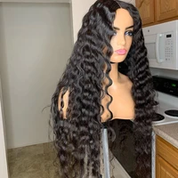 bouncy curly lace front wig for black women long middle part natural hairline synthetic hair wigs with baby hair