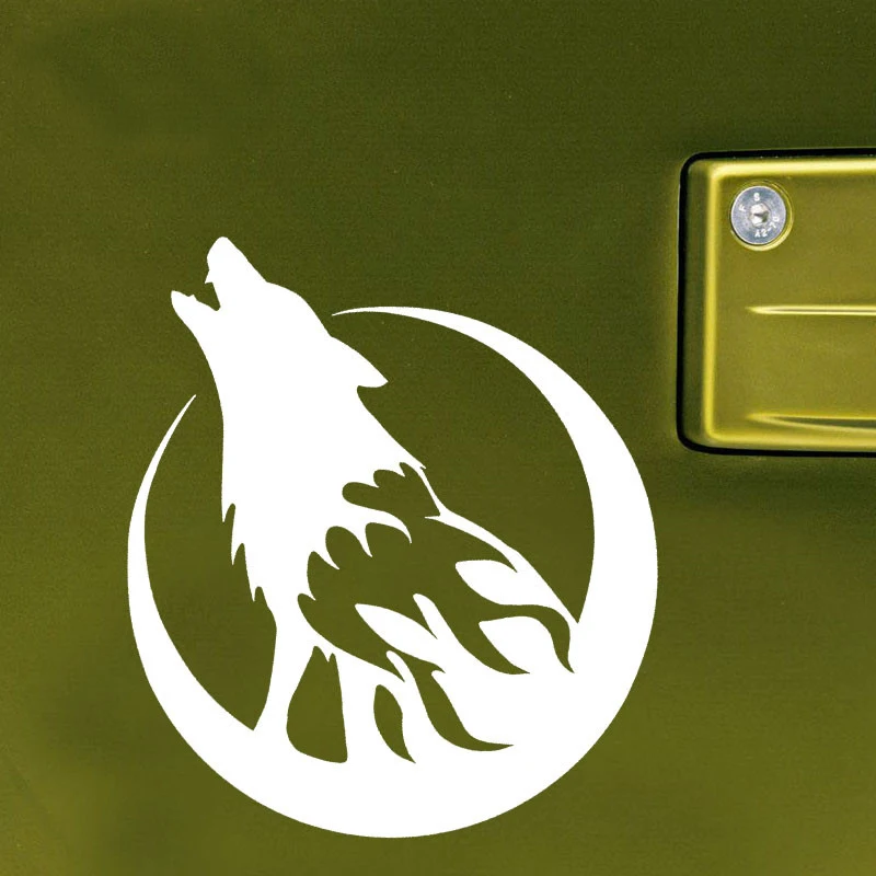 EmpireYing Retail Wholesale Wild Animal Car Sticker Howling Wolf Moon Decorative Accessories Waterproof Reflective Vinyl Decals |