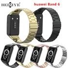 Металлический Ремешок Для Huawei Band 6, модный браслет из нержавеющей стали, роскошный браслет для смарт-часов Huawei Honor Band 6, аксессуары для наручных часов