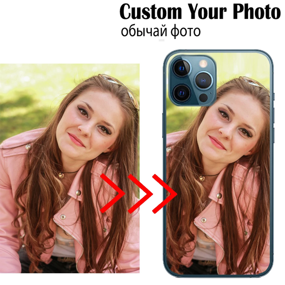 

Custom Personalized TPU Phone Case For IPhone 13 12 6SP 7 8 Plus X 11 Pro XS MAX XR Cover Customized Design Picture Name Photo