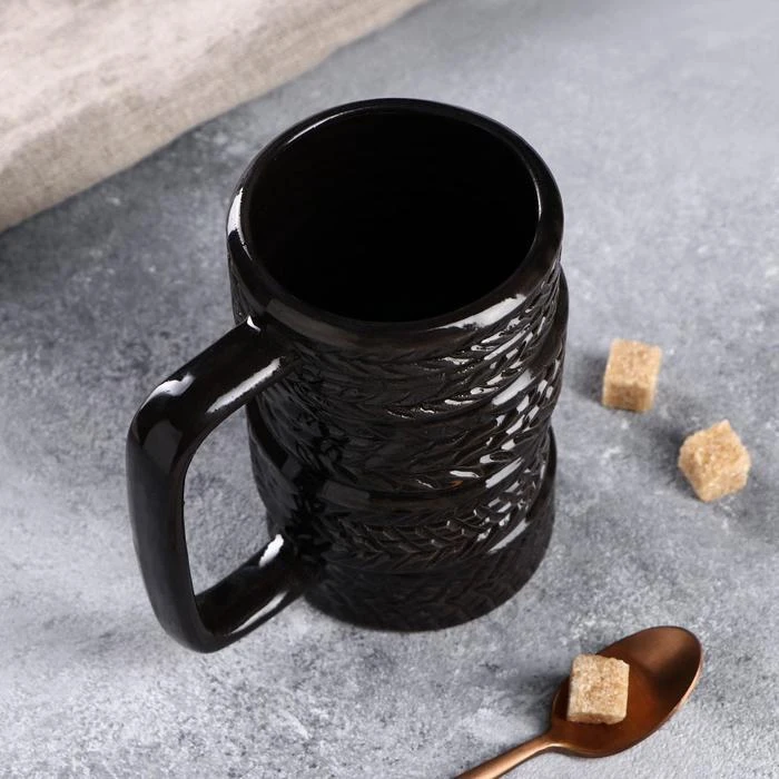 Кружка &quotШины&quot чёрная 0.4 л 5697957 | Дом и сад