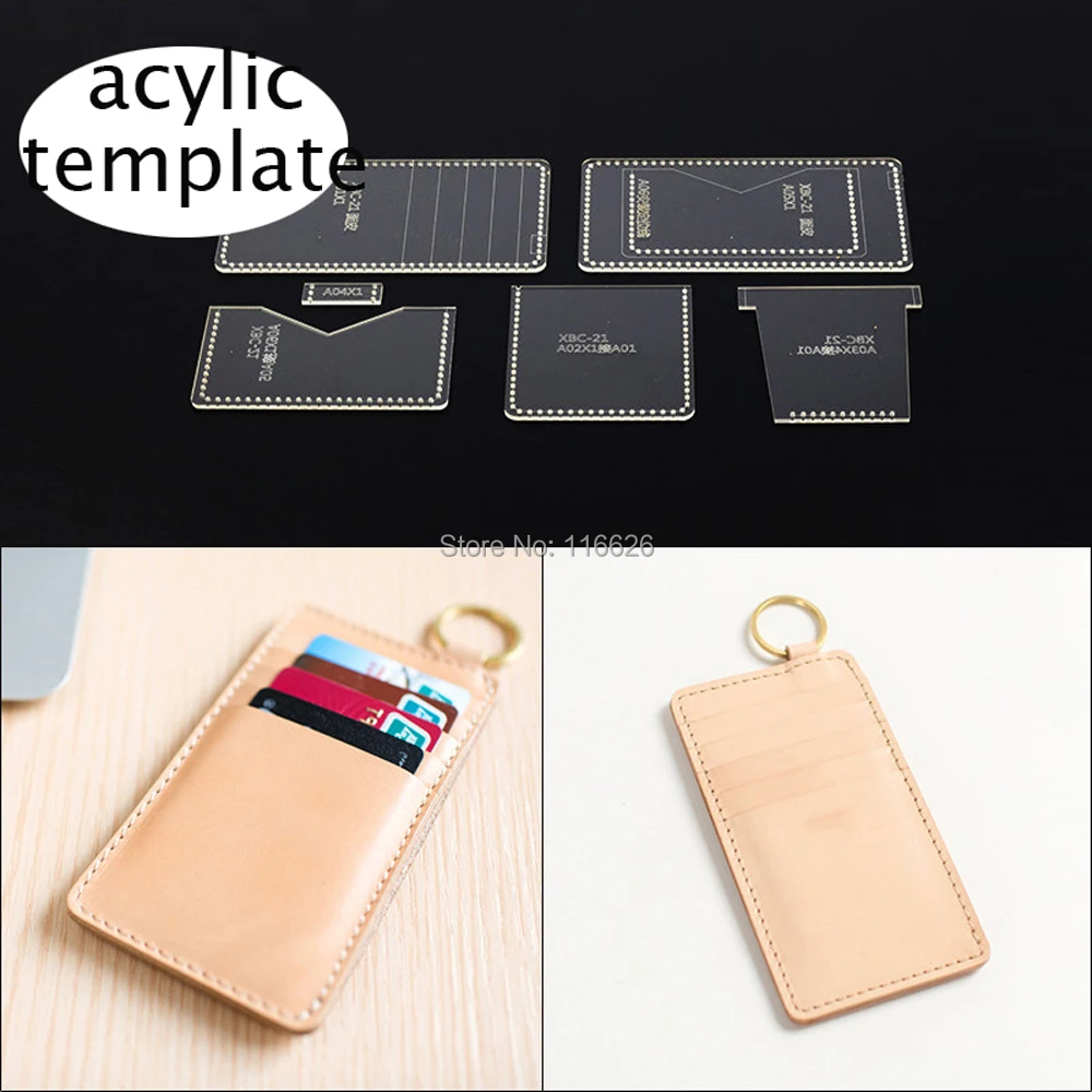 DIY кожаный брелок для ключей подвесной держатель карт акриловый шаблон трафарет