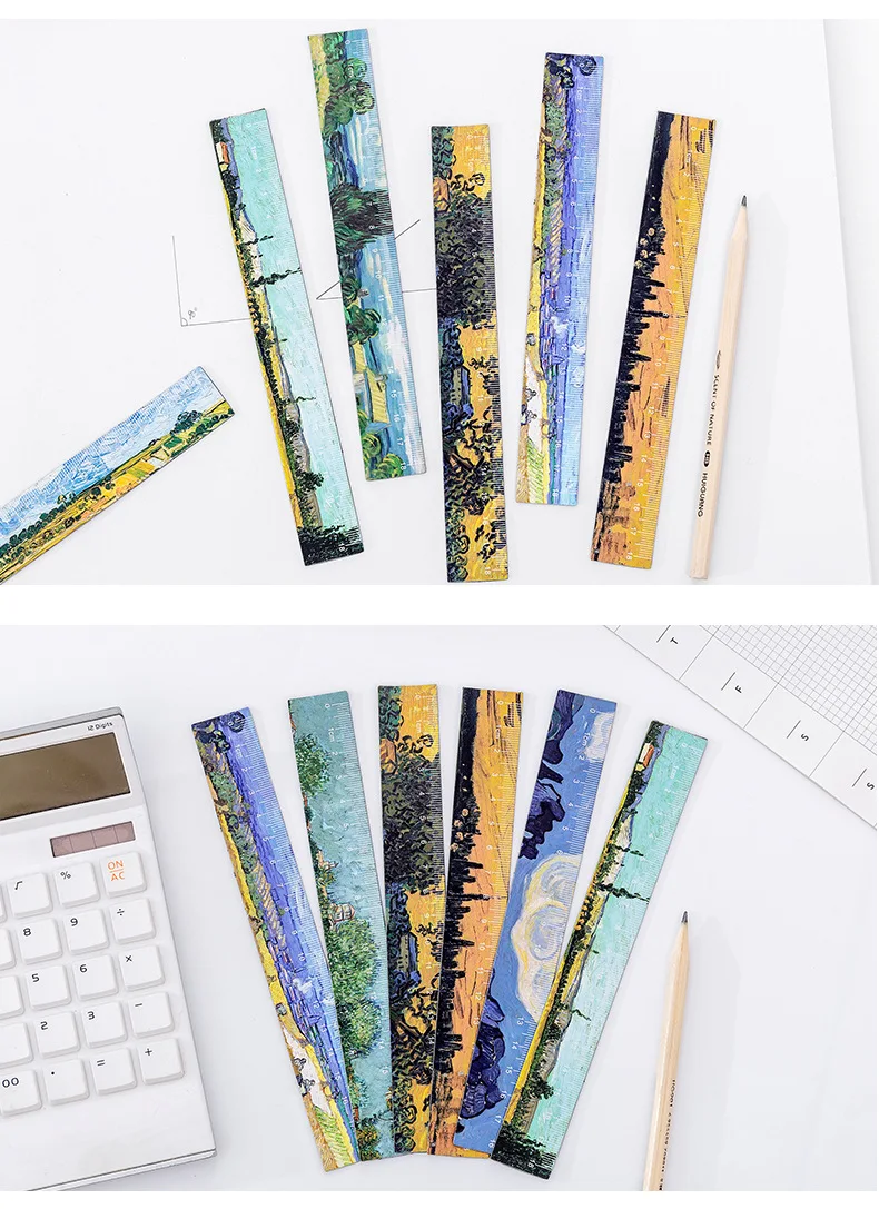 Корейская простая креативная живопись маслом Магнитная мягкая линейка