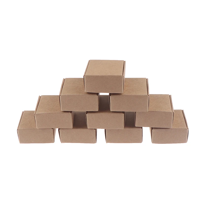 

10pcs Dollhouse Mini Simulation Express Box Kraft Paper Box Model Accessories Toy New~