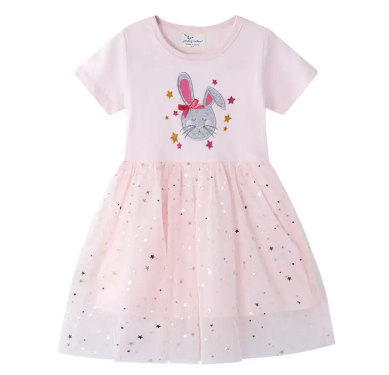 Розничная продажа летнее хлопковое платье для маленьких девочек Сетчатое с