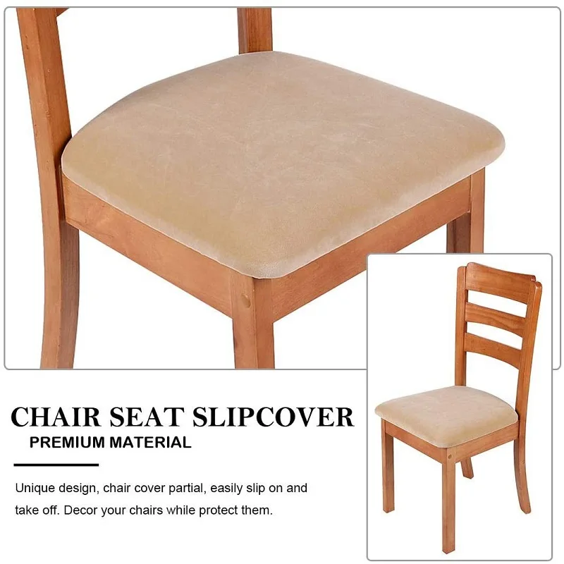 Velvet Super Soft Chair Seat Cover Spandex Elastic Covers For Dining Room Chairs Home Simple | Дом и сад