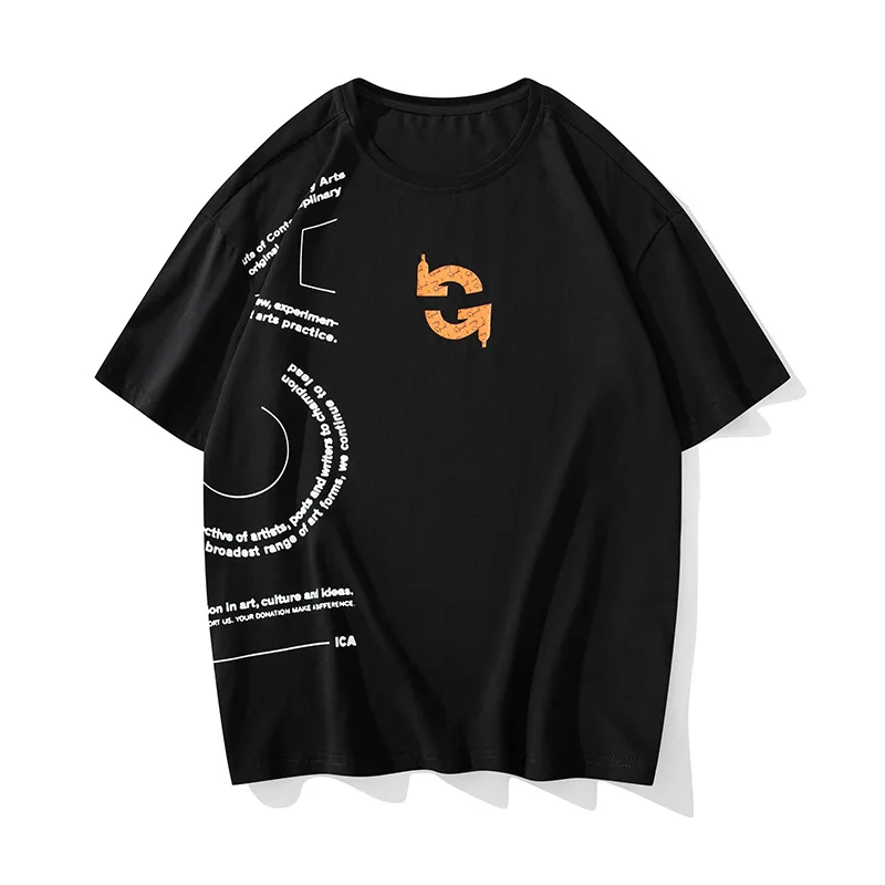 

2021summer New Korean Loose Round Neck Cotton Couple Short-sleeved Casual Plus Size Wild Simple Men Sports T-shirt Free Shipping