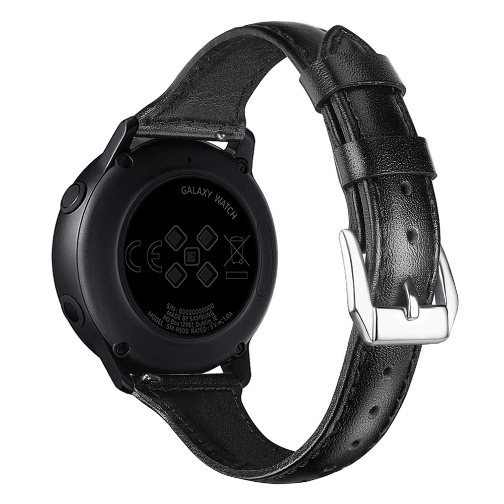 Кожаный ремешок для часов Samsung Galaxy Watch 46 мм 42 Active 2 из мягкой кожи коричневый 20 22 Gear