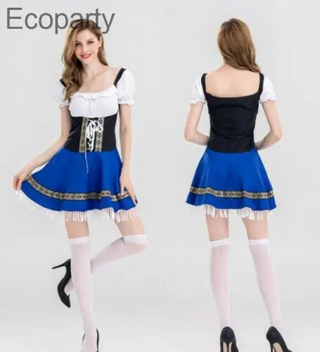 

UK German Oktoberfest Beer Girl Costume Bavarian Women Fancy Dress Size Medium