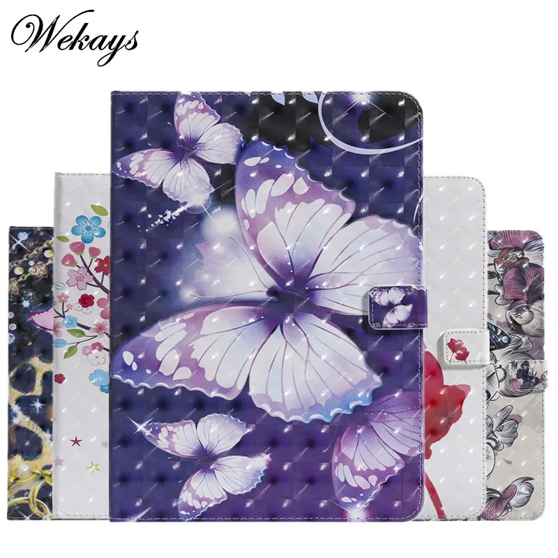 Чехол Wekays для iPad 10 2 2019 мультяшный кожаный чехол с бабочкой 7 го поколения A2200 A2198
