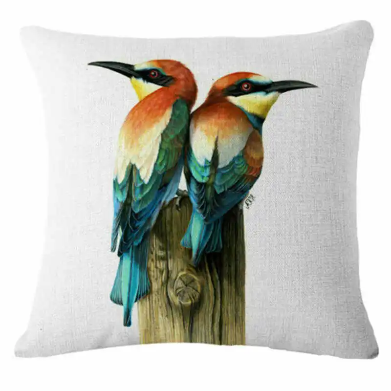 

Throw Pillow Woodpecker Cushion Cotton Case Cover Home 18\" Linen Decor