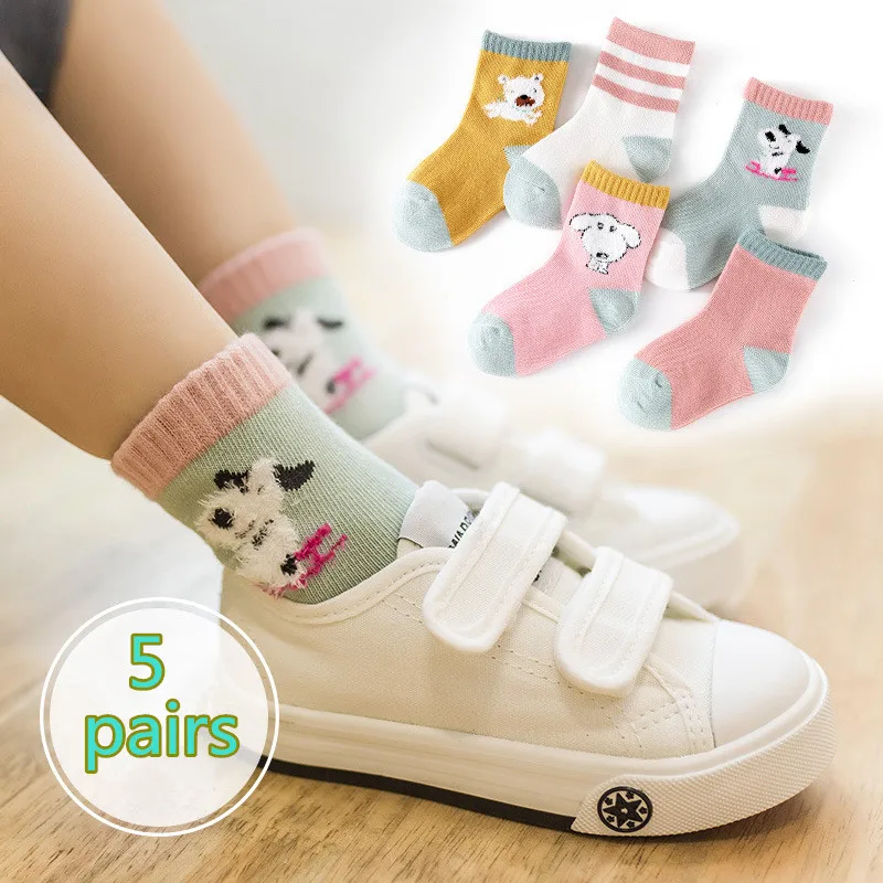 5 парт/Лот Детские носки милые Мультяшные хлопковые дышащие мягкие детские для