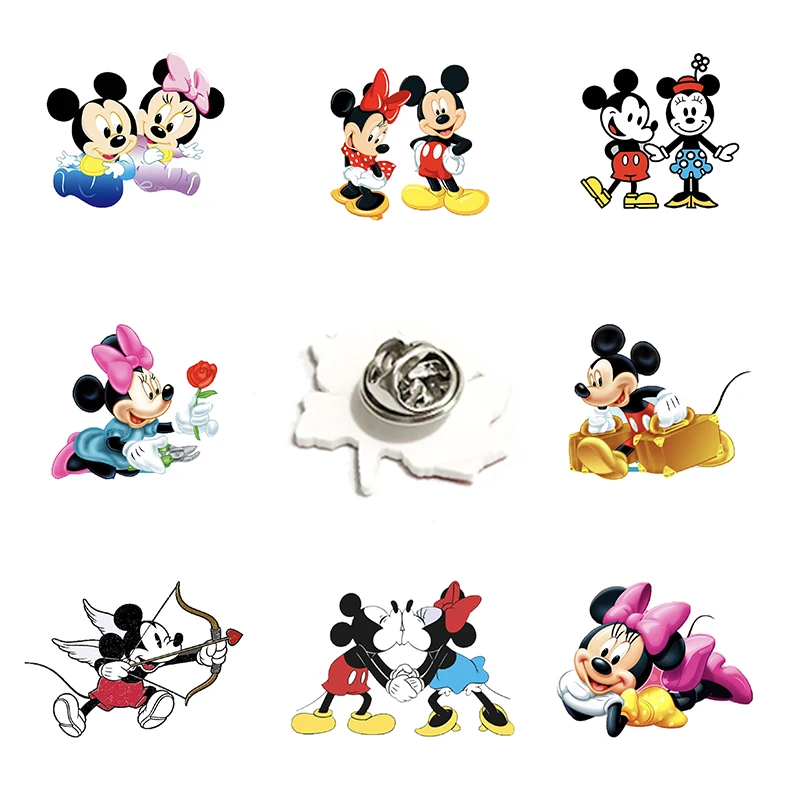 Детские акриловые булавки на лацкан с изображением Минни и Микки из мультфильма |
