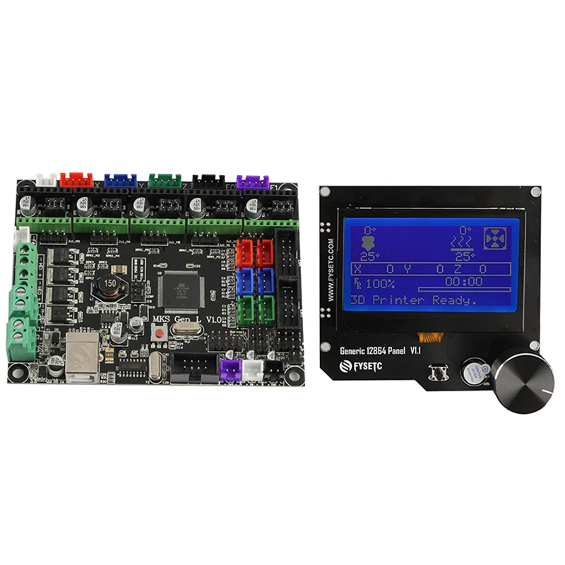 Комплект материнской платы для 3d принтера Mks Gen L + 12864 Rgb V1.1 ЖК дисплей ЧПУ Ramps Cheetah F6