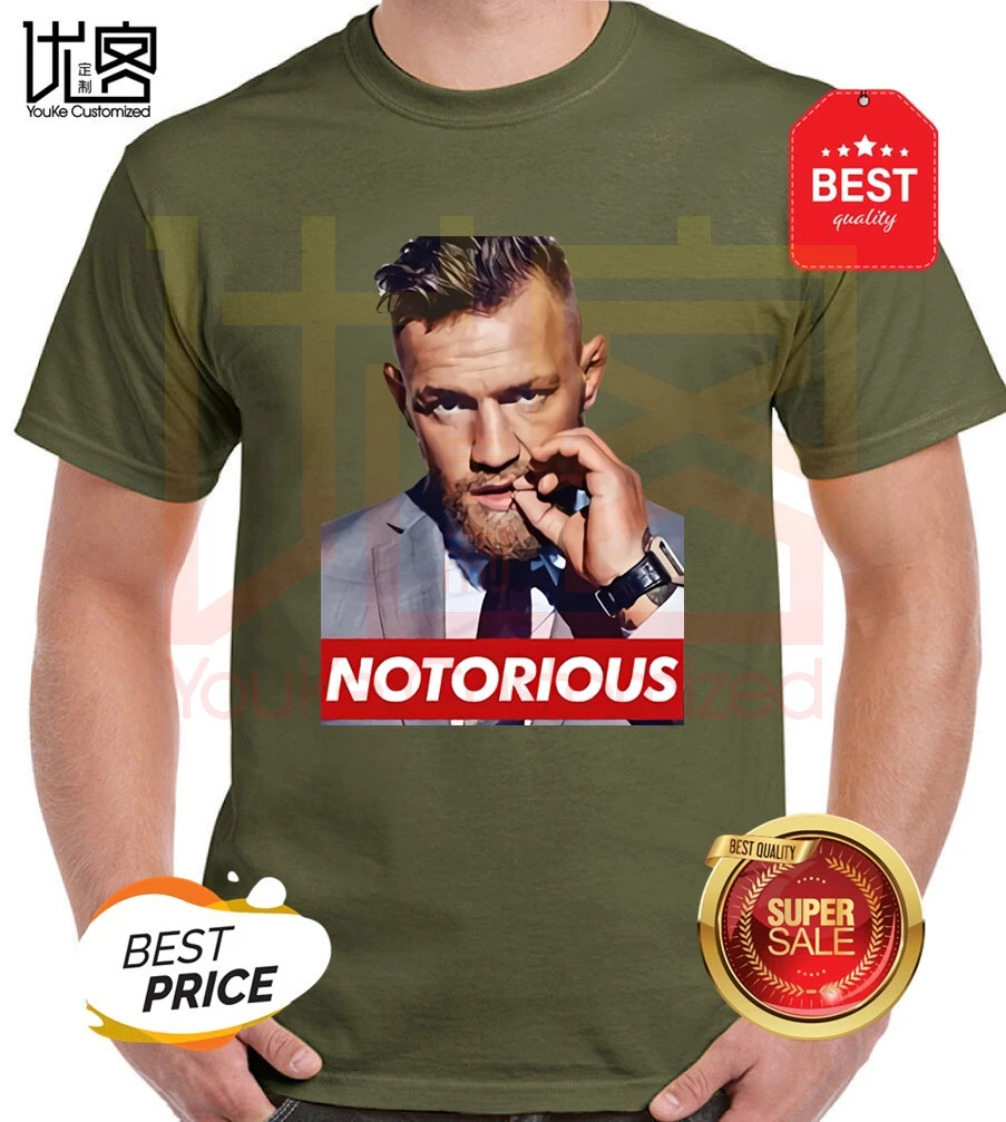 Летняя футболка Conor McGregor с принтом креативного дизайна и коротким рукавом