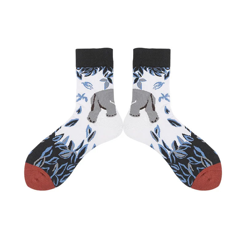 Socks Unisex Different Design Funny Cotton Long Women Men Socks Gifts for Lovers Harajuku Autumn Winter Fashion Happy Sock - Цвет: E