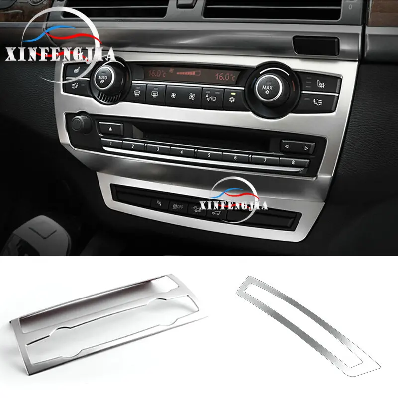 

Панель переключателя центральной консоли из нержавеющей стали для BMW X5 E70 07-13 и X6 E71 08-14, 2 шт.